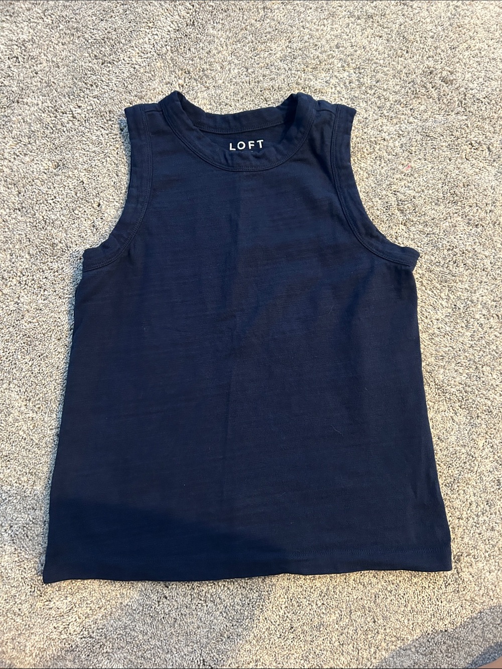 LOFT Dark Navy Ribbed Tank